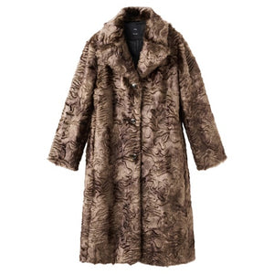 Women's Textured Faux-Fur Coat