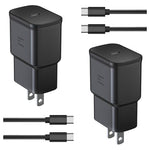 2 Pack 25W USB-C Fast Chargers With 6ft Cable