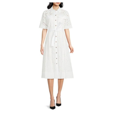 Derek Lam 10 Crosby Eyelet Midi Shirtdress