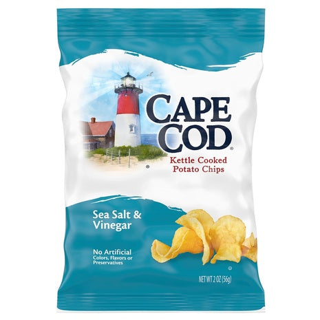 6 Cape Cod Sea Salt & Vinegar Kettle Potato Chip Bags (2oz)