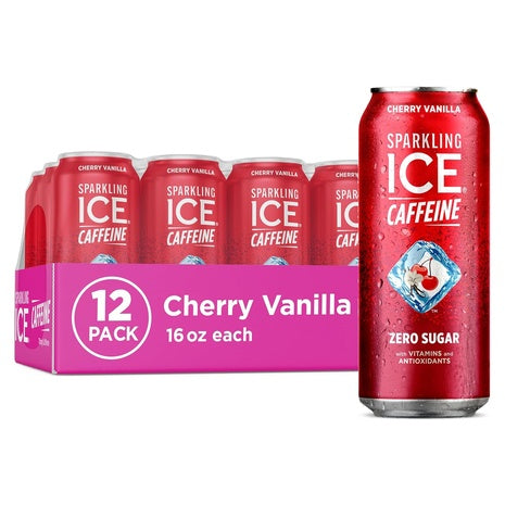 12 Cans of Sparkling Ice Caffeine No Sugar Sparkling Water (8 Flavors)