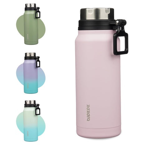 32oz BJPKPK Insulated Stainless Steel Water Bottle With Handle (Pink)