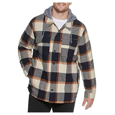 Levi's Men's Quilted Plaid Shirt Jacket Puffer