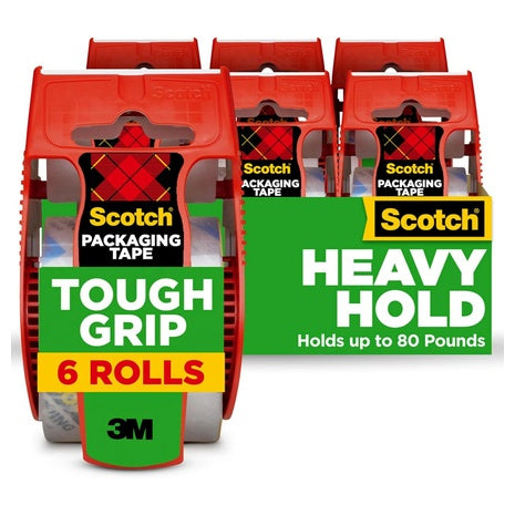 6 Rolls of Scotch Tough Grip Packing Tape