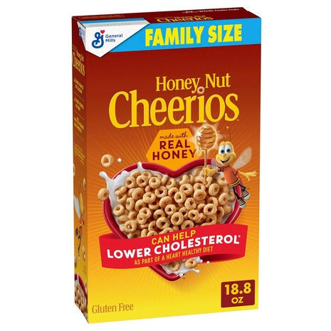 Family Size Box Cheerios Honey Nut Cereal (18..8oz)
