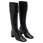 Zipper Leather Boots