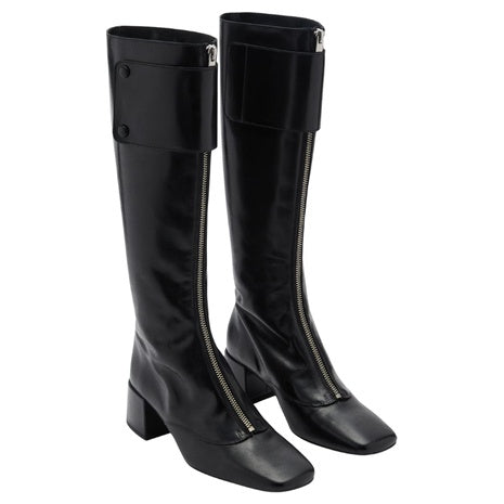 Zipper Leather Boots