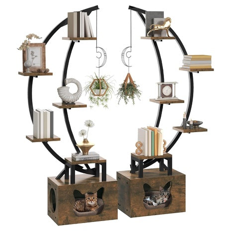 DWVO Tall Bookshelf With LED Light