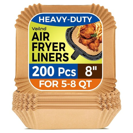 200-Pack 8″ Air Fryer Parchment Paper Liners