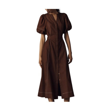Puff Sleeve Midi Dress