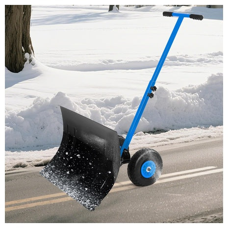 Snow Shovel with Wheels Heavy Duty Snow Pusher