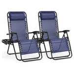 2 Zero Gravity Lounge Chairs with Drink Trays