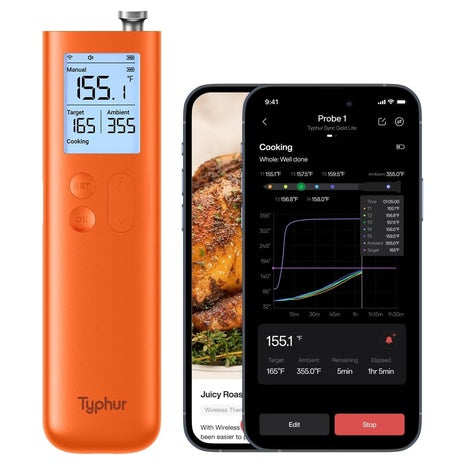 Typhur Sync Gold WiFi + Bluetooth Wireless Meat Thermometer (Gen 2)