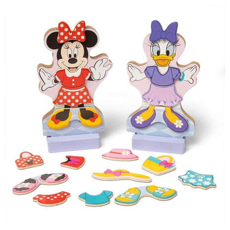 Disney Minnie Mouse and Daisy Duck Deluxe Wooden Magnetic Dress-Up