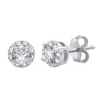 1 CTW Lab-Grown Diamond Solitaire Stud Earrings