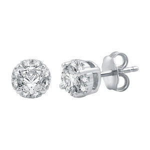 1 CTW Lab-Grown Diamond Solitaire Stud Earrings