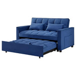 3-in-1 2-Seater Twin Velvet Fabric Convertible Sofa Bed
