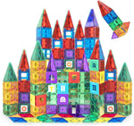 Playmags 100-Piece Magnetic Tiles Building Blocks Set