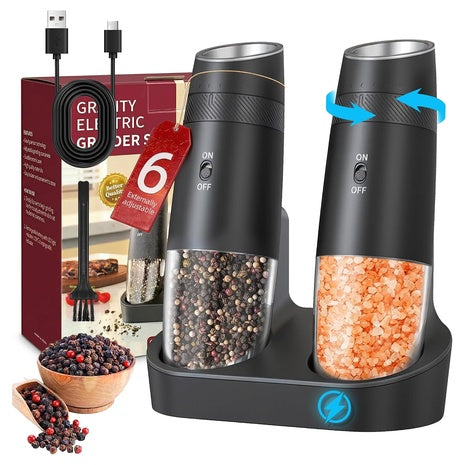 Rechargeable Salt And Pepper Grinder Set