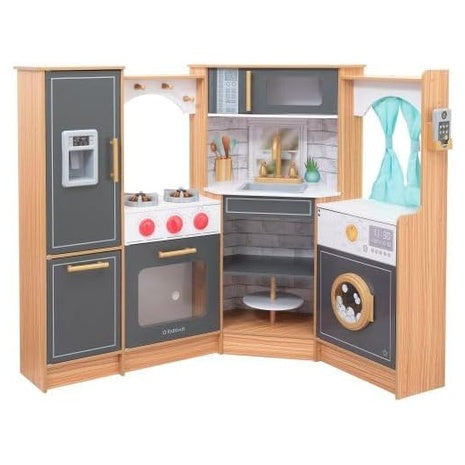 KidKraft Ultimate Corner Wooden Play Kitchen with Lights & Sounds