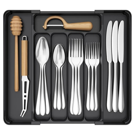 Lifewit BPA-Free Adjustable Silverware Organizer