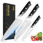 3 German High Carbon Stainless Steel Kitchen Knives Set