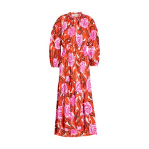 DVF Floral Print Poplin Midi Dress