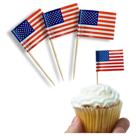 200 American Flag Decorative Party Toothpicks