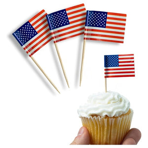 200 American Flag Decorative Party Toothpicks