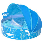EPN 55" UPF 50+ Extra Large Kiddie Pool With Canopy