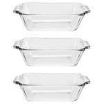 3 Anchor Hocking Glass 1.5 Quart Loaf Pans