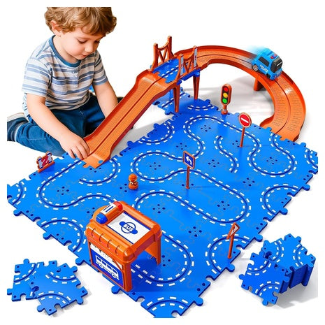 45-Piece Puzzle Track Car Set