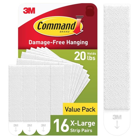16 Pairs Command XL Heavyweight Picture Hanging Strips (20 lb)