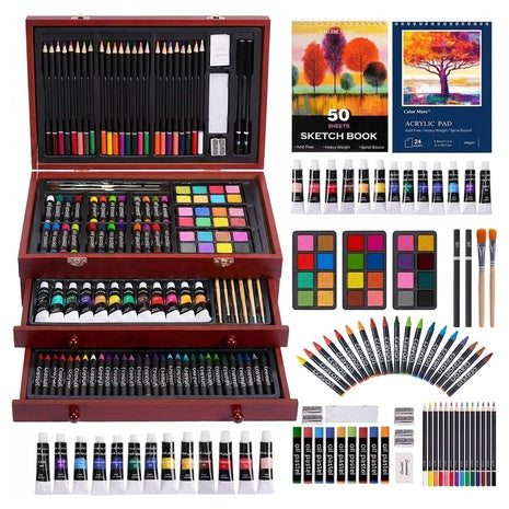 175 Piece Deluxe Art Set With Wooden Case