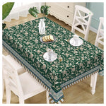 84"L X 60"W Retro Flower Artistic Vintage Floral Rectangle Tablecloth