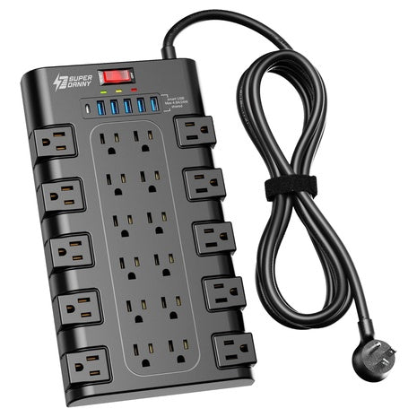 22 Outlet Surge Protector Power Strip with USB Ports