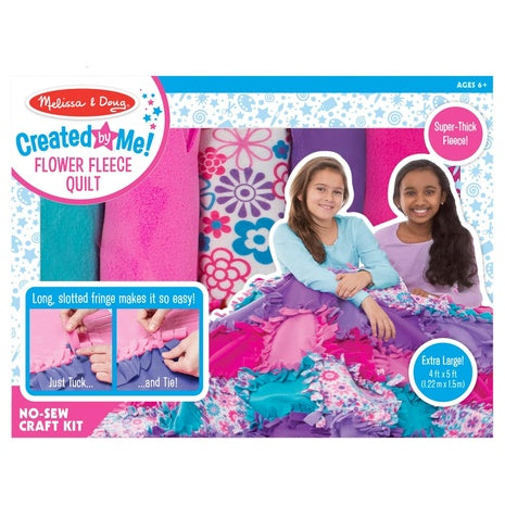 Melissa & Doug Created by Me! Flower Fleece Quilt No-Sew Craft Kit