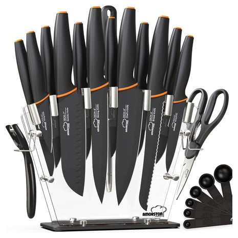 22-Piece Kitchen Knife Set with Acrylic Block
