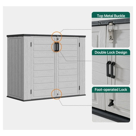 56 JolyDale 100 Gallons Resin Horizontal Storage Shed With Floor
