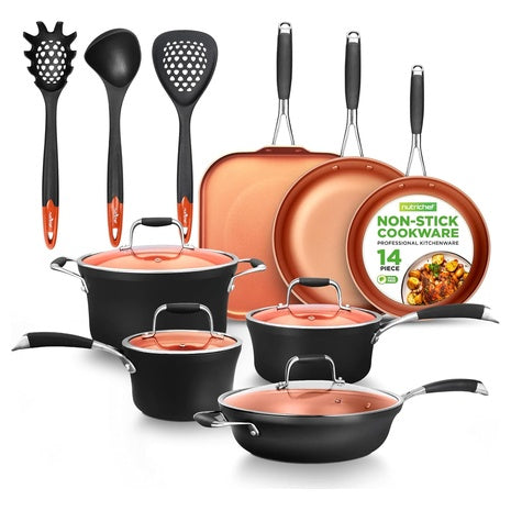 NutriChef 14 Piece Nonstick Pots & Pans Set