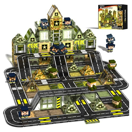 100 Army Magnetic Tiles with Soldiers