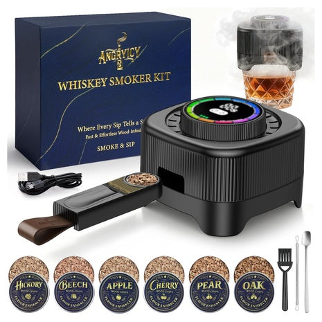 Electric Whiskey Smoker Kit With 6 Wood Chip Flavors