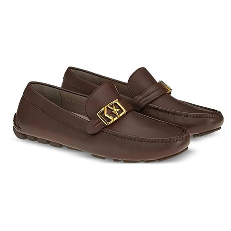 Salvatore Ferragamo Men's Gancini Buckle Leather Loafers