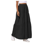 Women's Tiered Long Casual Skirt with Pockets (4 Colors)