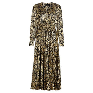 Metallic Burnout Midi Dress