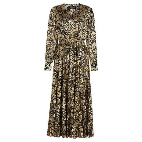 Metallic Burnout Midi Dress