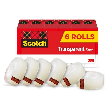 6 Rolls Scotch Transparent Tape