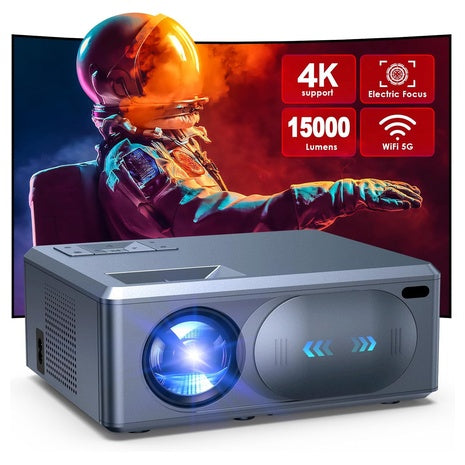 4K Projector with 5G WiFi, Bluetooth & Electric Focus