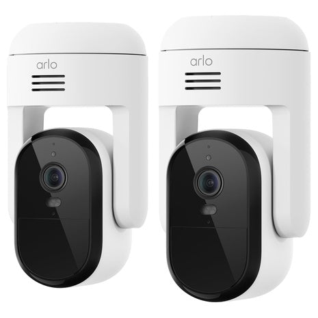 2-Pack Arlo Essential Pan Tilt 2K Wired Plug-In Outdoor Security Cameras
