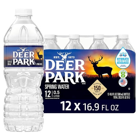 12-Pack Deer Park Spring Water Bottles (16.9oz)